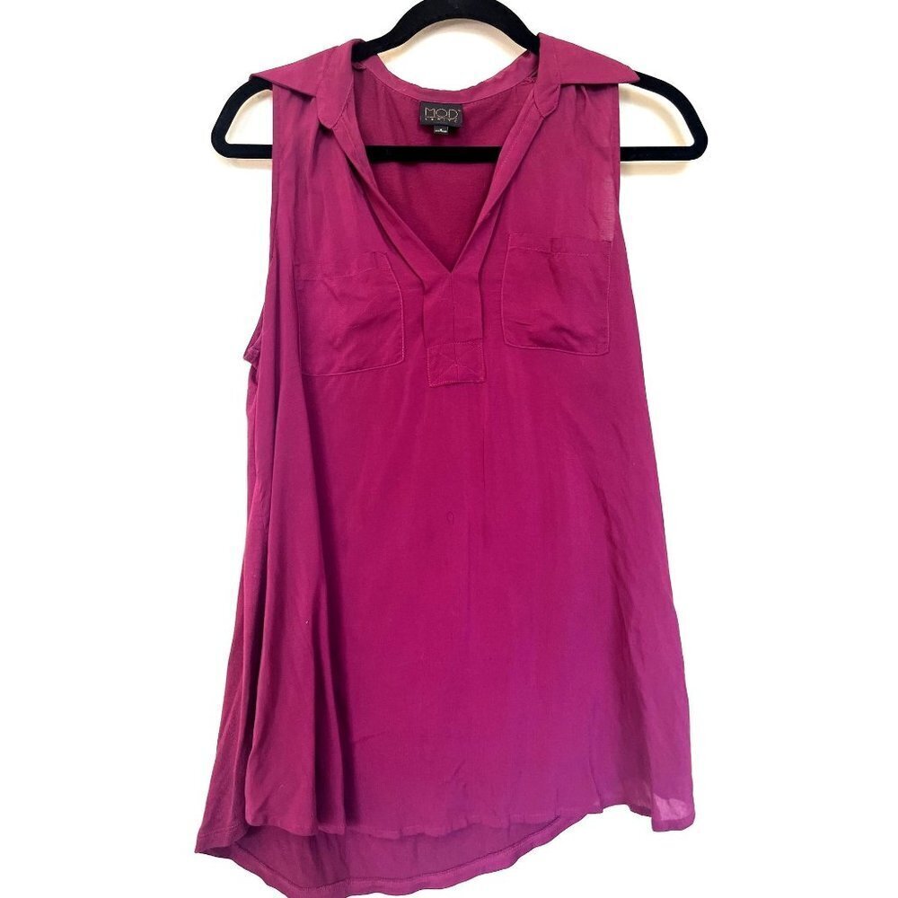 MODlusive Sleeveless Bright Pink Relaxed Blouse